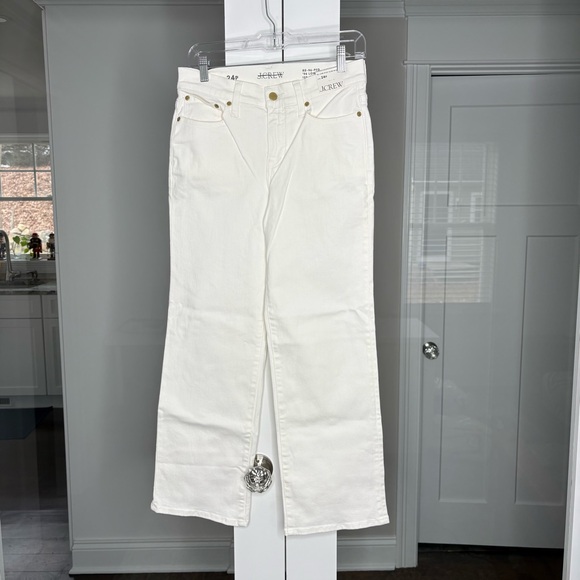 NWT J. Crew Petite Lower-rise Full-length Slim-wide Jean White Denim - Picture 2 of 6